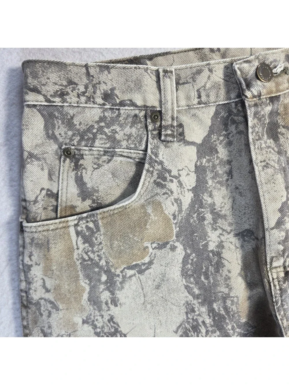 Vtg Wrangler Mens Outdoor Natural Camouflage Jeans Double Knee 32x30 100% Cotton